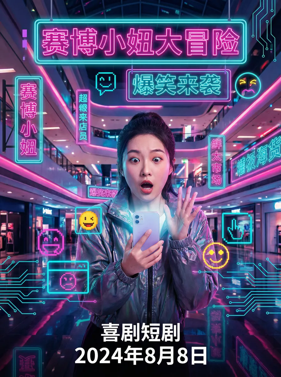 色色色好看 搞笑喜剧短剧 - 赛博小妞大冒险海报